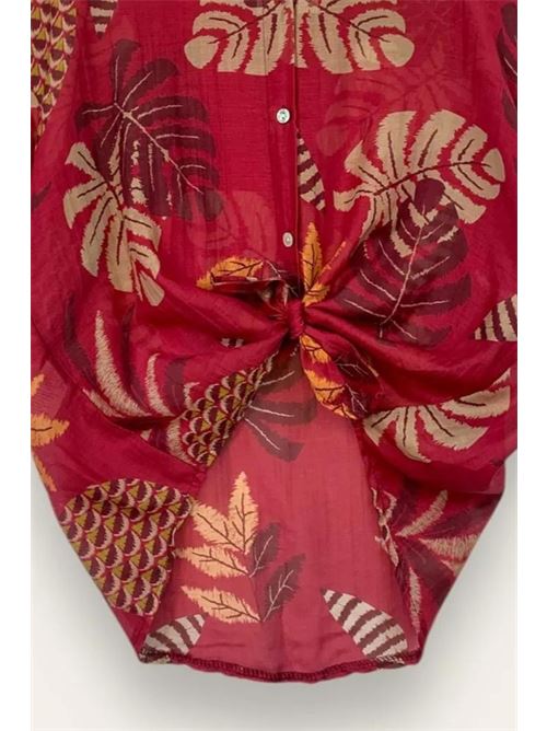Camicia seta e cotone in fantasia LOVEme | MH-12889/Rosso India